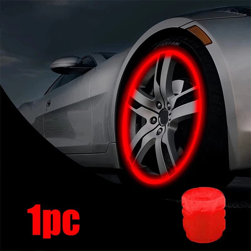 Luminous Tire Valve Caps for Cars, Motorcycles, and Bikes - ALPHA SHOP