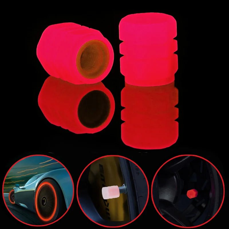 Luminous Tire Valve Caps for Cars, Motorcycles, and Bikes - ALPHA SHOP