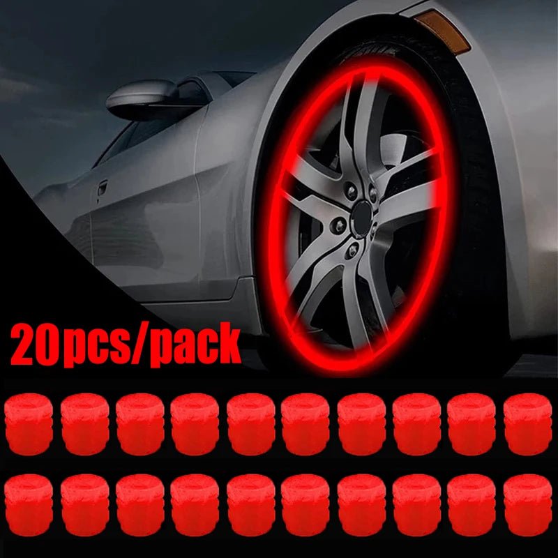 Luminous Tire Valve Caps for Cars, Motorcycles, and Bikes - ALPHA SHOP