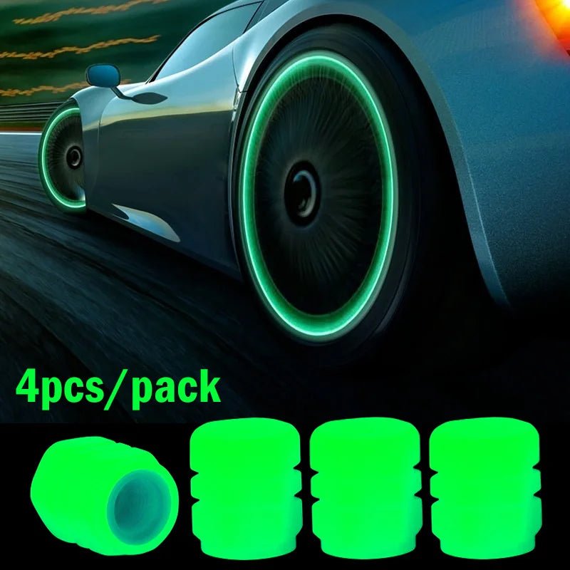 Luminous Tire Valve Caps for Cars, Motorcycles, and Bikes - ALPHA SHOP